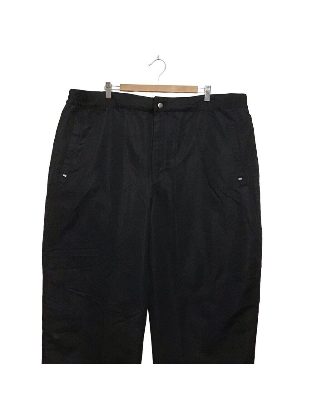 𝅺WINDBREAKER black pant fleece Lined men 2X plus  outdoor sport casual black